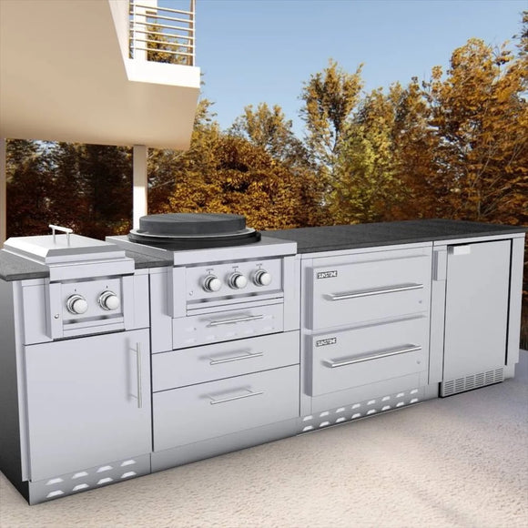 Sunstone Outdoor Kitchen 34" Stainless Steel Double Warming Drawer Cabinet