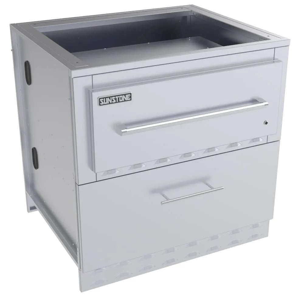Sunstone Premium 34-Inch Outdoor Kitchen Warming Drawer Cabinet – Stainless Steel