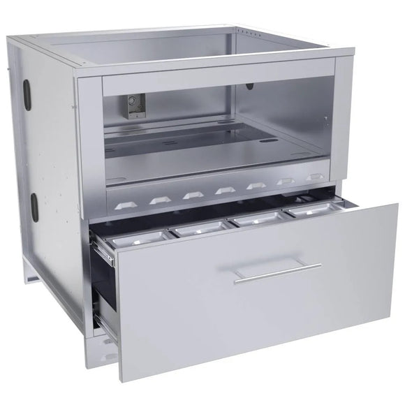 Sunstone Premium 34-Inch Outdoor Kitchen Warming Drawer Cabinet – Stainless Steel