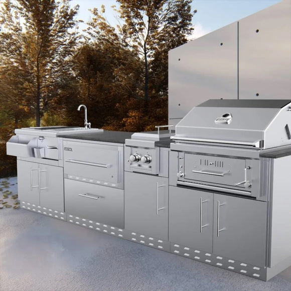 Sunstone Premium 34-Inch Outdoor Kitchen Warming Drawer Cabinet – Stainless Steel