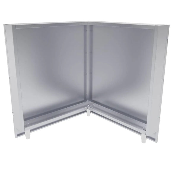 Sunstone 31 Inch BBQ Island Cabinet Back Panel – 90-Degree Stainless