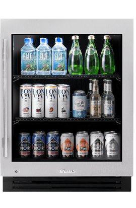 True Residential 24 Inch Outdoor Refrigerator with Glass Door and Lock