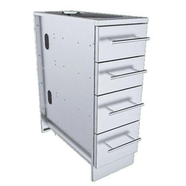 Sunstone 12" Stainless Steel Four-Drawer BBQ Island Base Cabinet