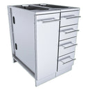 Sunstone 12" Stainless Steel Four-Drawer BBQ Island Base Cabinet