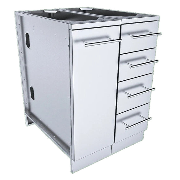 Sunstone 12" Stainless Steel Four-Drawer BBQ Island Base Cabinet