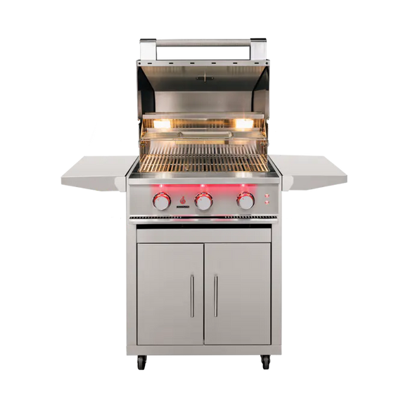 TrueFlame 25 Inch 3 Burner Gas Grill with Cart