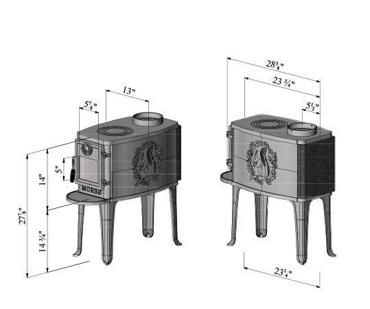 Morsø 2B Series Standard Wood Burning Stove - 0