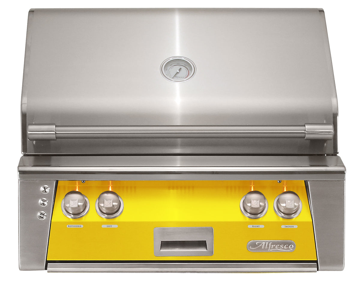 Buy traffic-yellow-gloss Alfresco ALXE 30-Inch Built-In Grill With Rotisserie