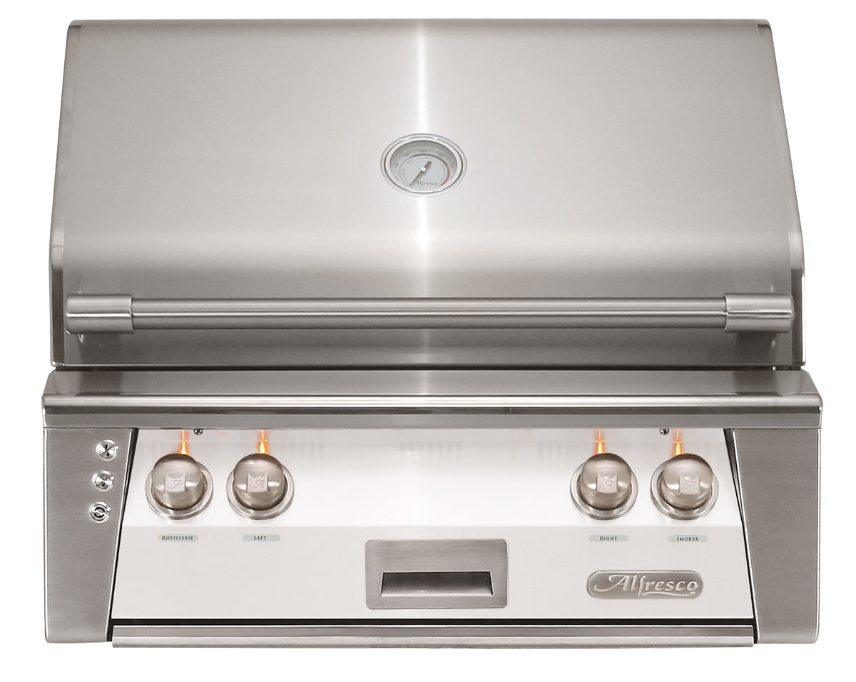 Buy signal-white-gloss Alfresco ALXE 30-Inch Built-In Grill With Rotisserie