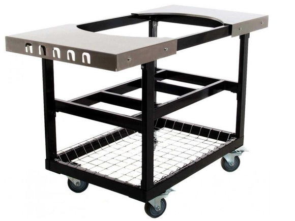 Primo Steel Cart With Stainless Steel Side Tables For XXL Charcoal Grills