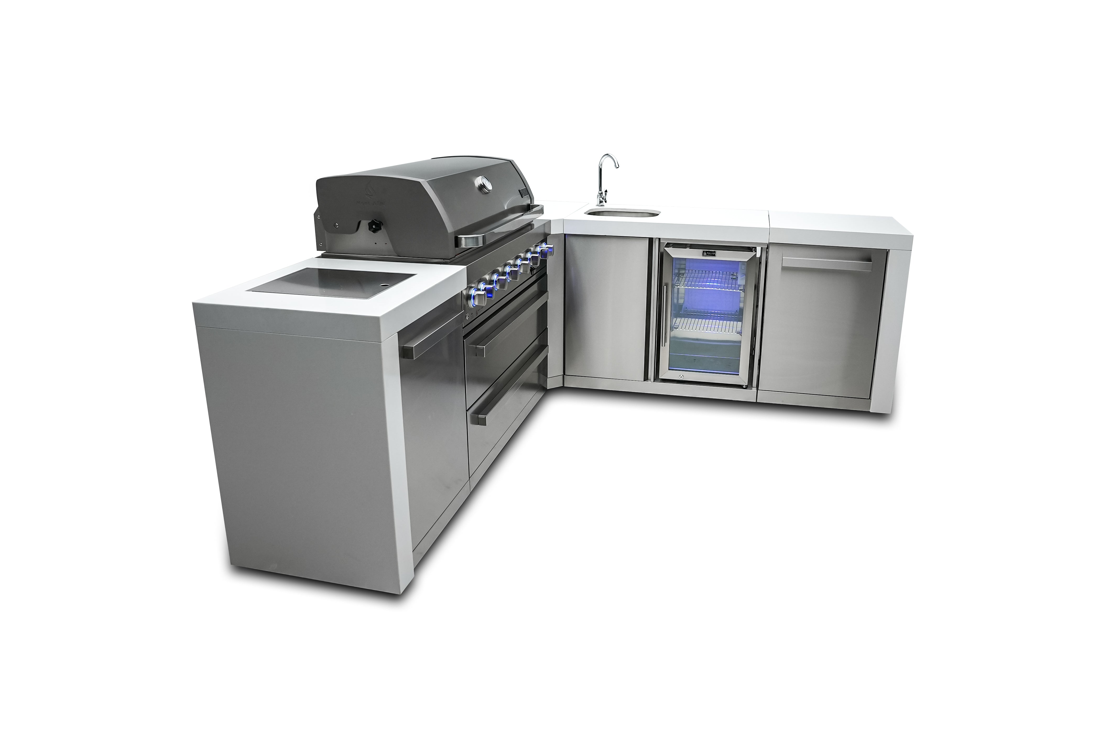 Mont Alpi 805 Deluxe Island with a 90 Degree Corner and Beverage Center