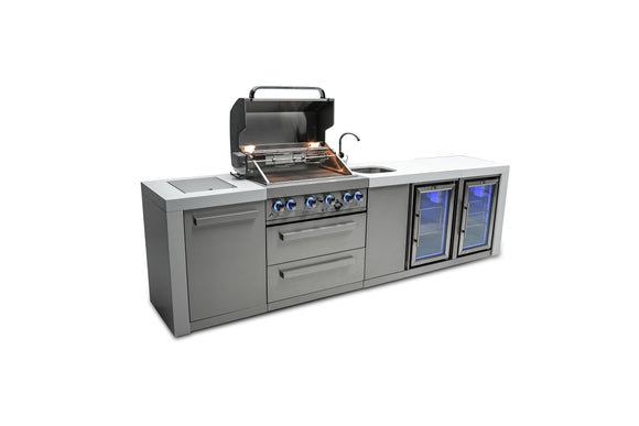 Mont Alpi 400 Deluxe Island with a Beverage Center and Fridge Cabinet