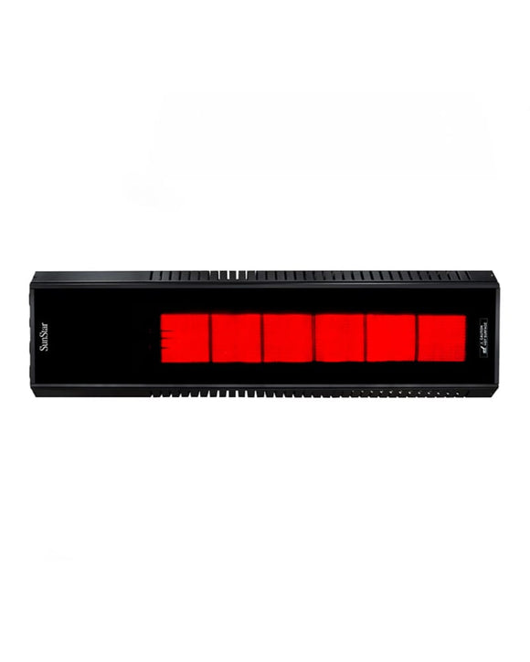 SunStar SGL50 50,000-BTU heater front view; fixed-mount package also includes heat shield and control switch