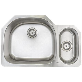 E-Stainless 16 Gauge, Offset Double Bowl