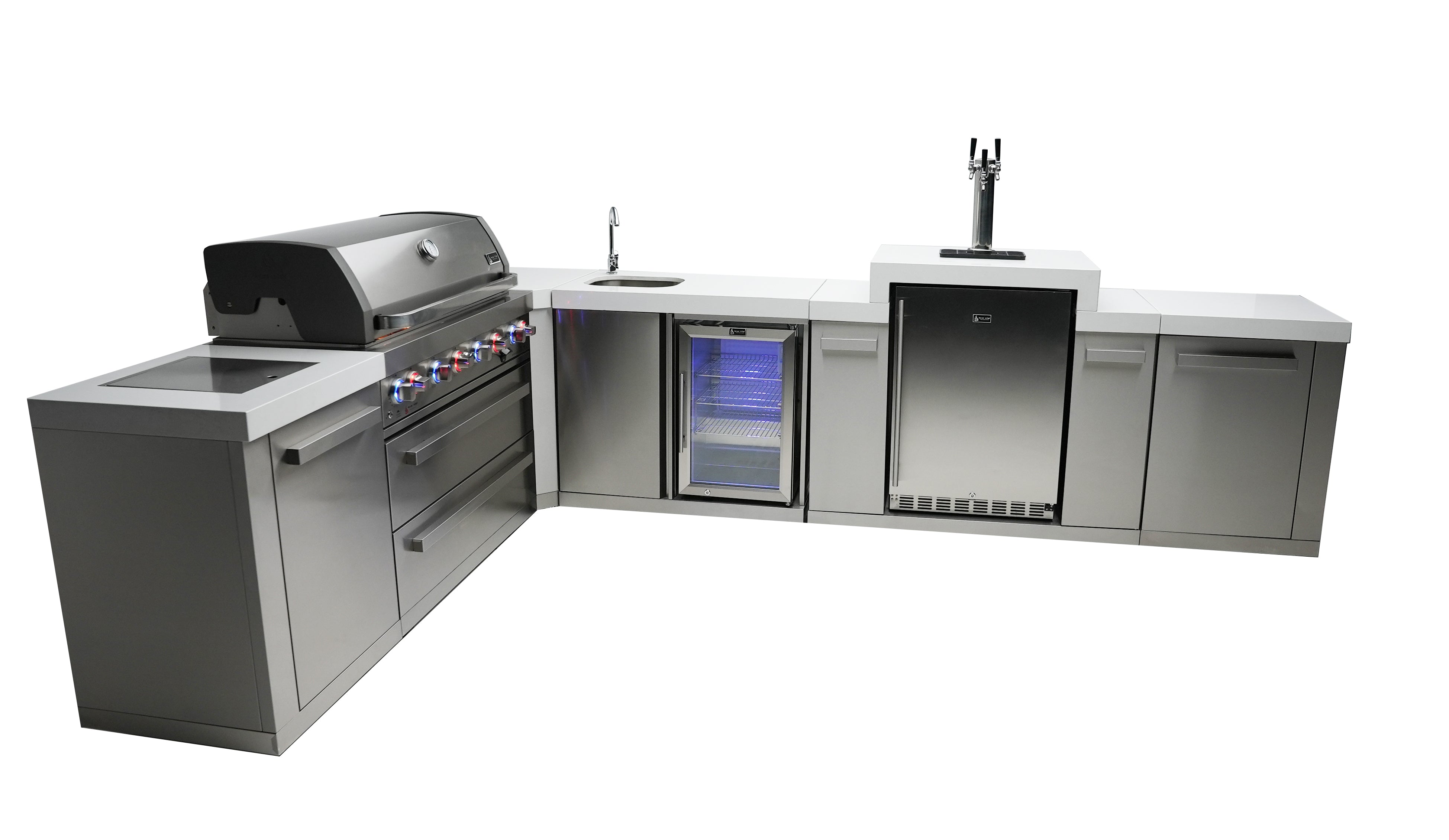 Mont Alpi 805 Island with a 90 Degree Corner, Kegerator and Beverage Center