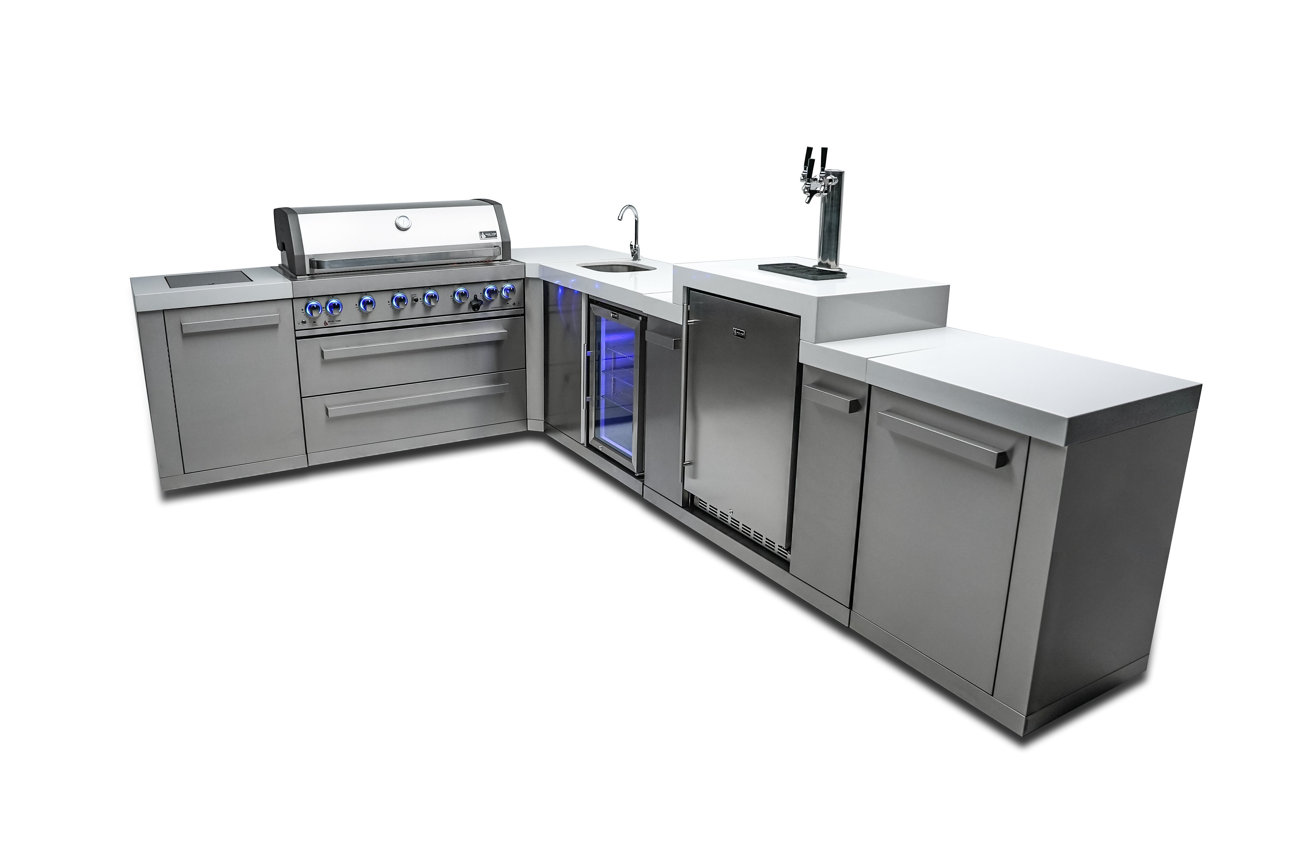 Mont Alpi 805 Island with a 90 Degree Corner, Kegerator and Beverage Center