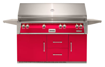 Alfresco 56-Inch Luxury All Grill with Refrigerated Cart