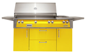 Alfresco 56-Inch Luxury Deluxe Gas Grill with Refrigerated Cart