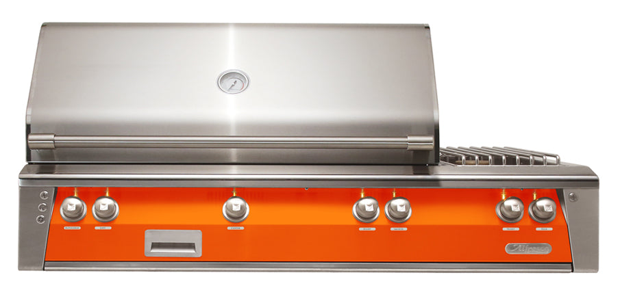 Buy luminous-orange-gloss Alfresco ALXE 56-Inch Built-In Deluxe Gas BBQ Grill With Side Burner &amp; Rotisserie