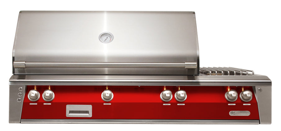 Buy carmine-red-gloss Alfresco ALXE 56-Inch Built-In Deluxe Gas BBQ Grill With Side Burner &amp; Rotisserie