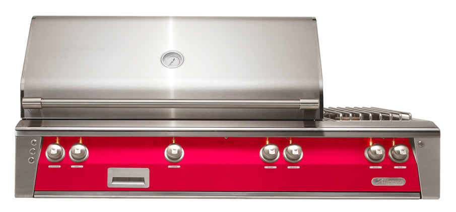 Buy raspberry-red-gloss Alfresco ALXE 56-Inch Built-In Deluxe Gas BBQ Grill With Side Burner &amp; Rotisserie