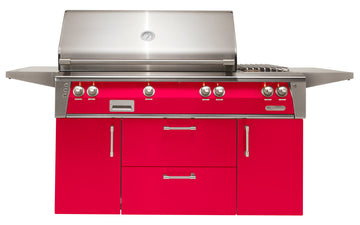 Alfresco 56-Inch Luxury Deluxe Gas Grill with Refrigerated Cart