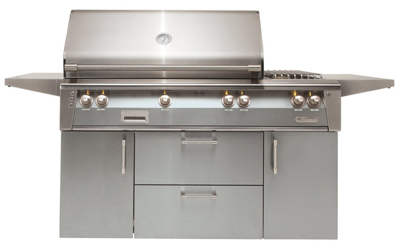 Alfresco 56-Inch Luxury Deluxe Gas Grill with Refrigerated Cart