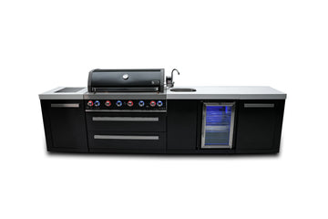 Mont Alpi 805 Black Stainless Steel Island with a Beverage Center
