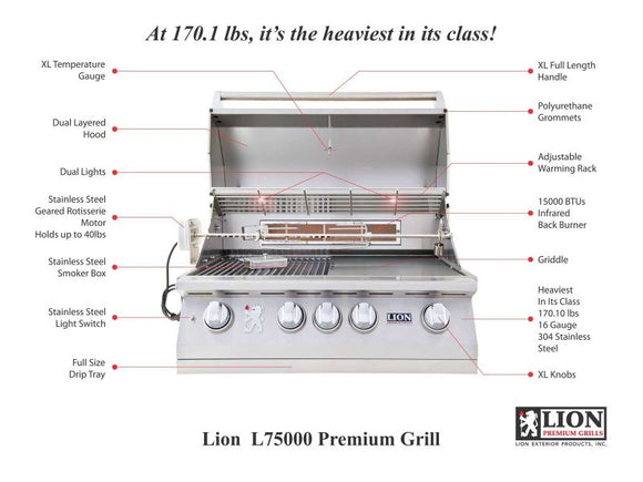 Lion 32-Inch Built-In Gas Grill
