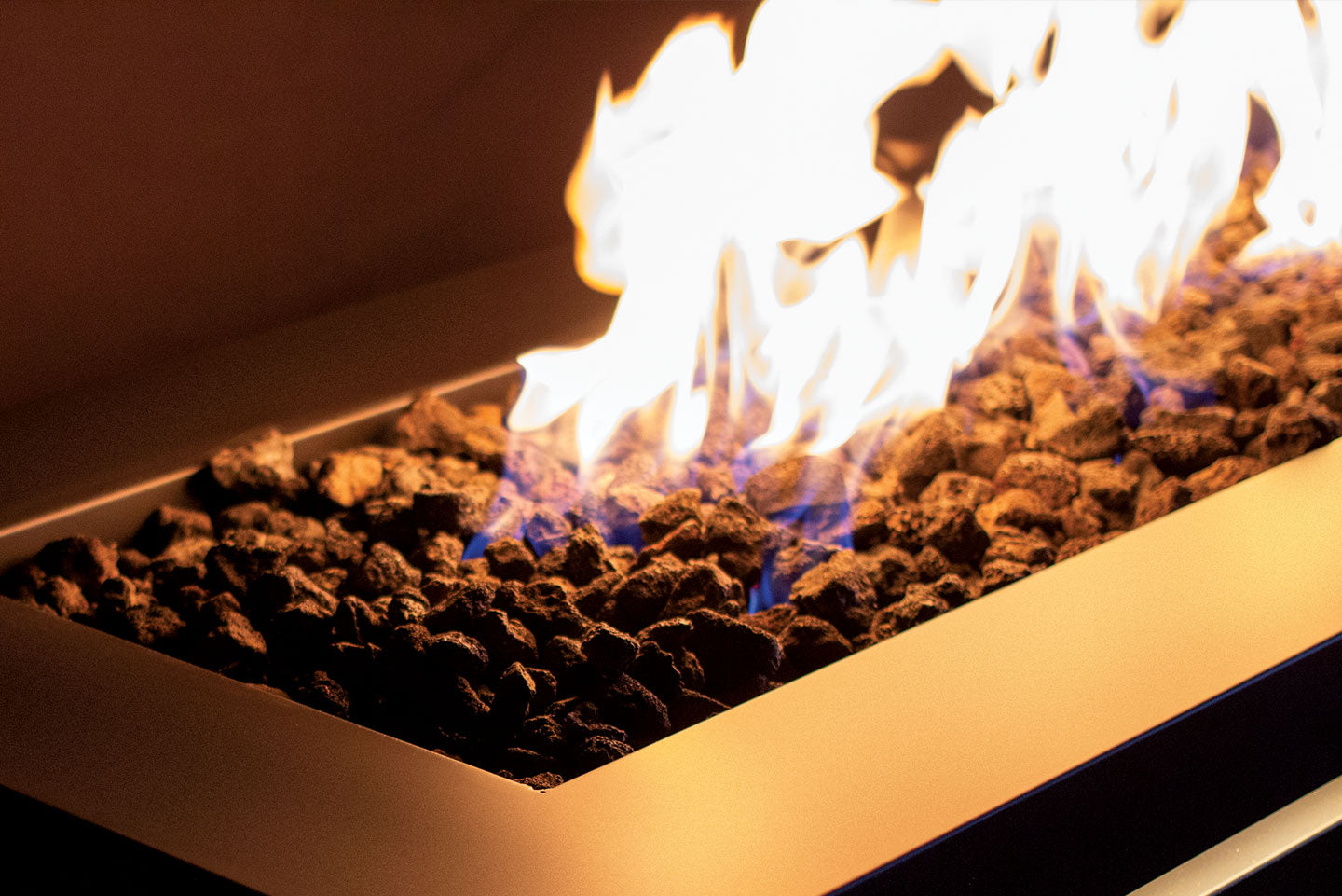 The Halo 60 Inch Linear  Black Stainless Steel Gas Fire Pit
