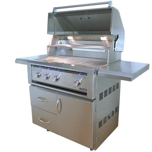Luxor 36 Inch Freestanding Gas Grill with Infrared Burners & Rotisserie