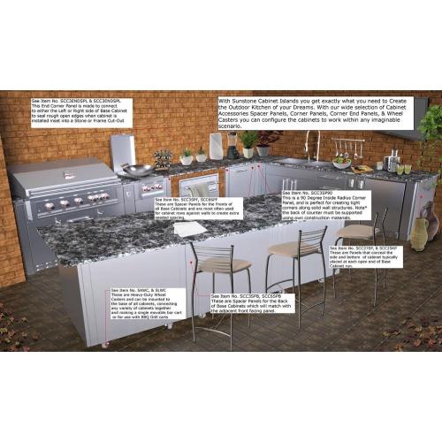 Sunstone 3 Inch Cabinet Back Spacer Panel – Stainless Steel