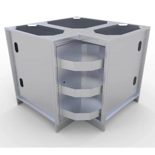 Sunstone 24  Inch Stainless Steel Corner Base Cabinet with Swivel Shelves