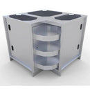 Sunstone 24  Inch Stainless Steel Corner Base Cabinet with Swivel Shelves