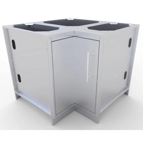 Sunstone 24  Inch Stainless Steel Corner Base Cabinet with Swivel Shelves