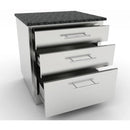 Sunstone 30-Inch Stainless Steel Base Cabinet – Triple Drawers