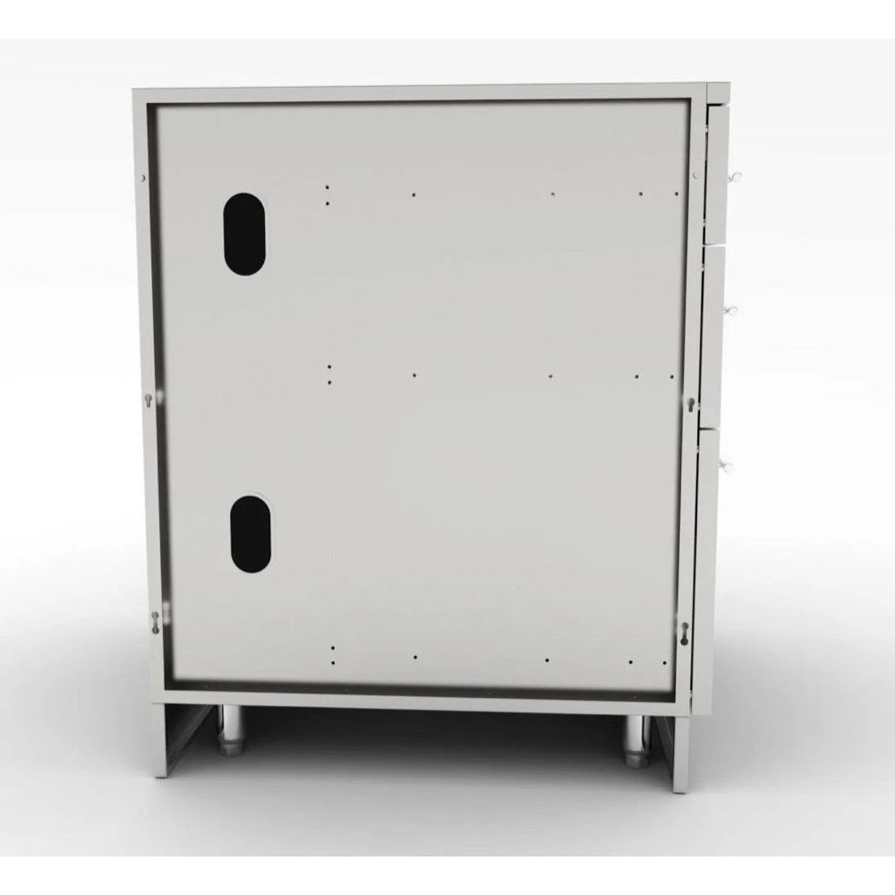 Sunstone 30-Inch Stainless Steel Base Cabinet – Triple Drawers