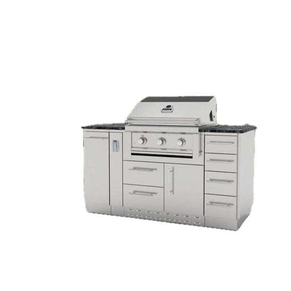 Sunstone 12" Stainless Steel Four-Drawer BBQ Island Base Cabinet