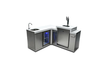 ont Alpi Beverage Center with 90 Degree Corner and Kegerator