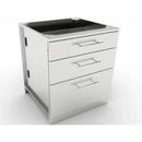 Sunstone 30-Inch Stainless Steel Base Cabinet – Triple Drawers