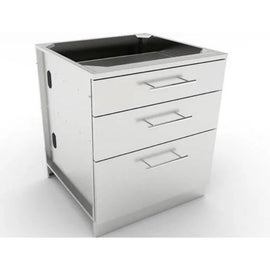 Sunstone 30-Inch Stainless Steel Base Cabinet – Triple Drawers