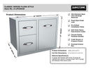 Sunstone 30-Inch Tank Tray Double Drawer Combo – Flush Style