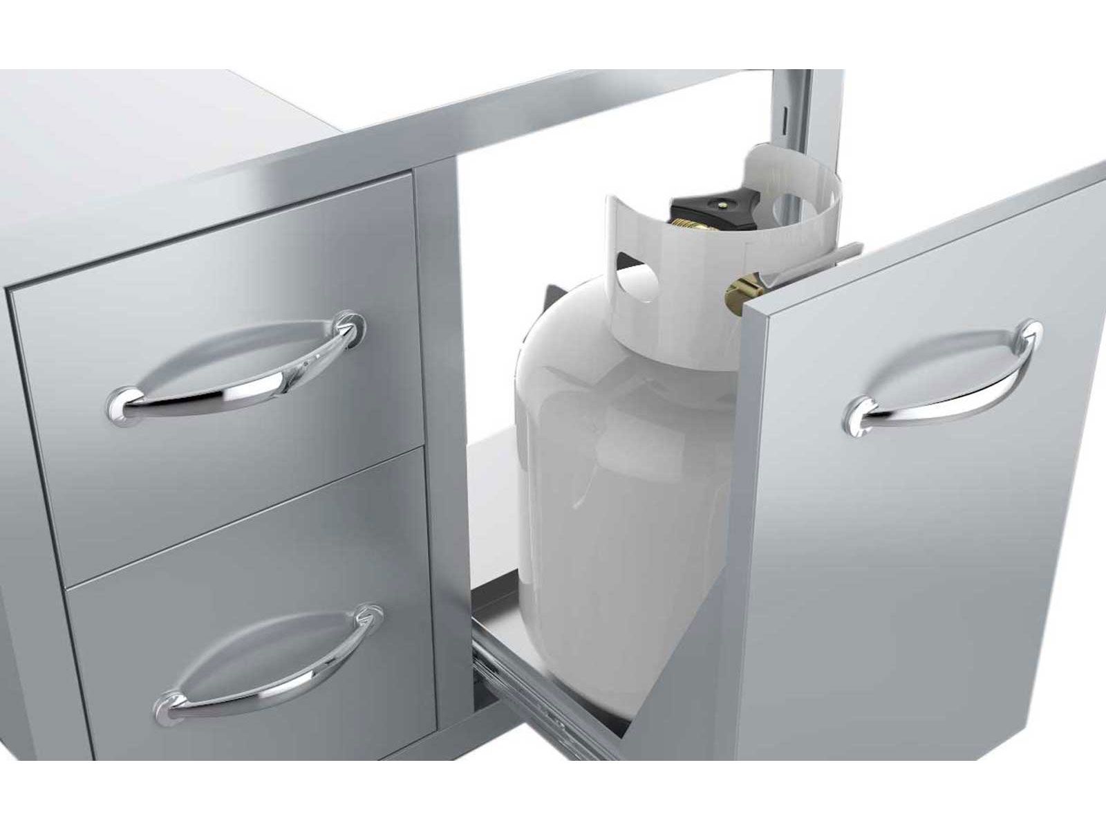 Sunstone 30-Inch Tank Tray Double Drawer Combo – Flush Style