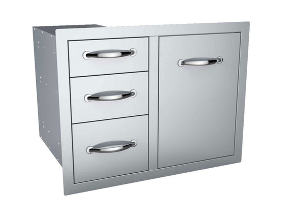Sunstone 30-Inch Tank Tray Triple Drawer Combo – Flush Style