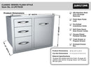Sunstone 30-Inch Tank Tray Triple Drawer Combo – Flush Style