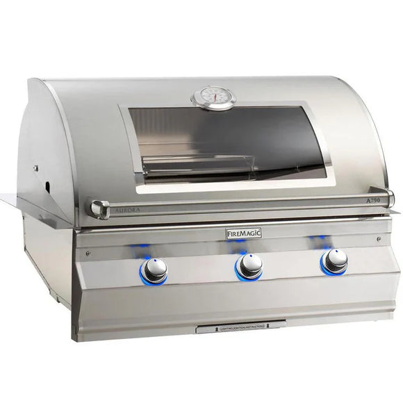 Fire Magic Aurora 36-Inch Built-In Propane Gas Grill with Magic View Window And Analog Thermometer 