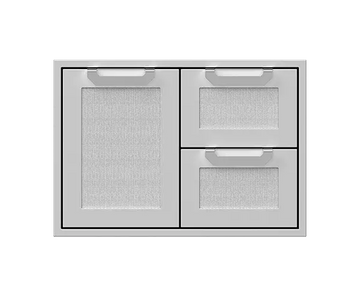 Hestan 30 Inch Double Drawer and Storage Door Combination
