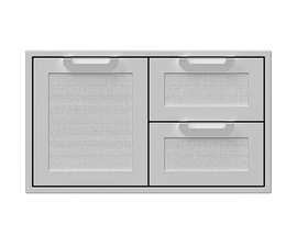 Hestan 36 Inch Double Drawer and Storage Door Combination