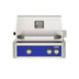 American Outdoor Grill 24 inch L-Series built-in gas grill in blue finish with rear burner and rotisserie kit