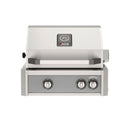American Outdoor Grill 24 inch L-Series built-in gas grill in gray finish with rear burner and rotisserie kit